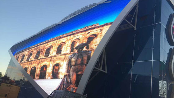 আউটডোর উচ্চ উজ্জ্বলতা 500 * 1000mm Mesh LED ডিসপ্লে স্ক্রিন P15.625-31.25mm IP65 রেটিং এবং পূর্ণ রঙের সাথে