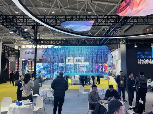 Outdoor Gmesh-T Series Transparent LED Display with 10,000 Nits Brightness, IP65 Protection, and Lightweight Design